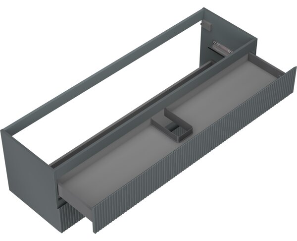 Mexen Rivel, mobilier baie 160 cm, 2 sertare, canelat, grafit mat, 91A20-16047-2-BFF66