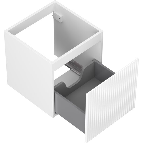 Mexen Rivel, mobilier baie 45 cm, 1 sertar, canelat, alb mat, 91A20-04547-1-BF01