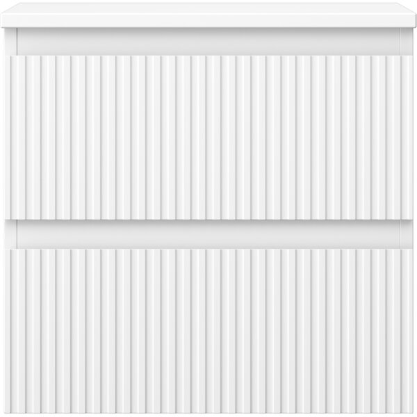 Mexen Rivel, mobilier de baie 50 cm cu blat, 2 sertare, canelat, alb mat, 91A20-05047-2-BFFC01
