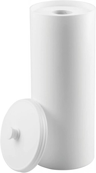Suport pentru hartie igienica mDesign, plastic, alb, 6,3 x 39,1 cm
