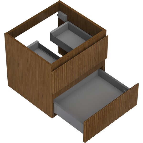Mexen Rivel, mobilier baie 50 cm, 2 sertare, canelat, nuc, 91A20-05047-2-BFF86
