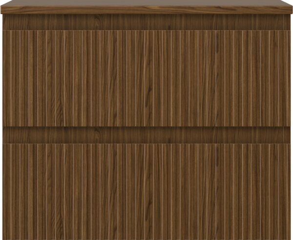 Mexen Rivel, mobilier de baie 60 cm cu blat, 2 sertare, canelat, nuc, 91A20-06047-2-BFFC86