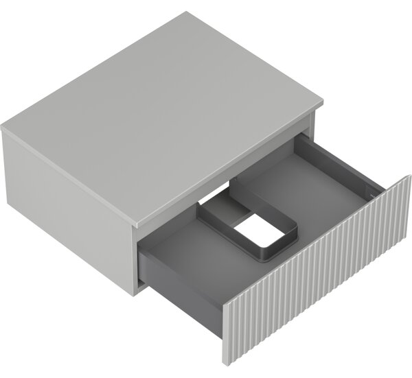 Mexen Rivel, mobilier de baie 60 cm cu blat, 1 sertar, canelat, gri mat, 91A20-06023-1-BFC62