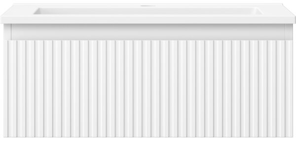 Mexen Rivel, mobilier de baie 60 cm cu lavoar Otis, 1 sertar, canelat, alb mat, 91A20-06023-1-BF01-W18M01