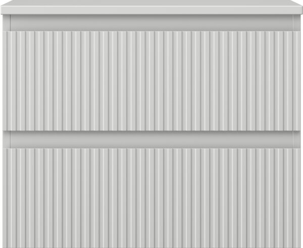 Mexen Rivel, mobilier de baie 60 cm cu blat, 2 sertare, canelat, gri mat, 91A20-06047-2-BFFC62