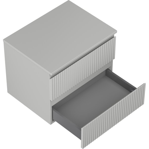 Mexen Rivel, mobilier de baie 60 cm cu blat, 2 sertare, canelat, gri mat, 91A20-06047-2-BFFC62