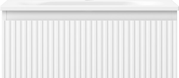 Mexen Rivel, mobilier baie 60 cm cu lavoar Vela, 1 sertar, canelat, alb mat, 91A20-06023-1-BF01-W23M01