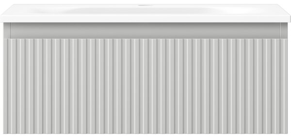 Mexen Rivel, mobilier baie 60 cm cu lavoar Vela, 1 sertar, canelat, gri mat/alb, 91A20-06023-1-BF62-W23M01