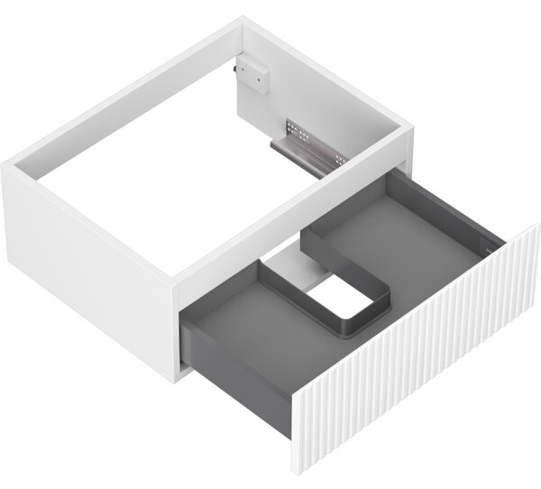 Mexen Rivel, mobilier baie 60 cm, 1 sertar, canelat, alb mat, 91A20-06023-1-BF01