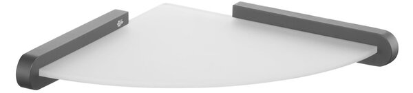 BISK Erga Futura, raft coltar din sticla pentru cosmetice, negru mat, ERG-02956