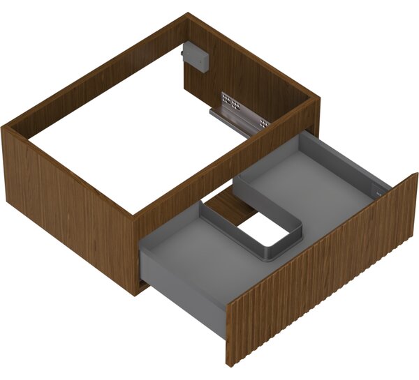 Mexen Rivel, mobilier baie 60 cm, 1 sertar, canelat, nuc, 91A20-06023-1-BF86