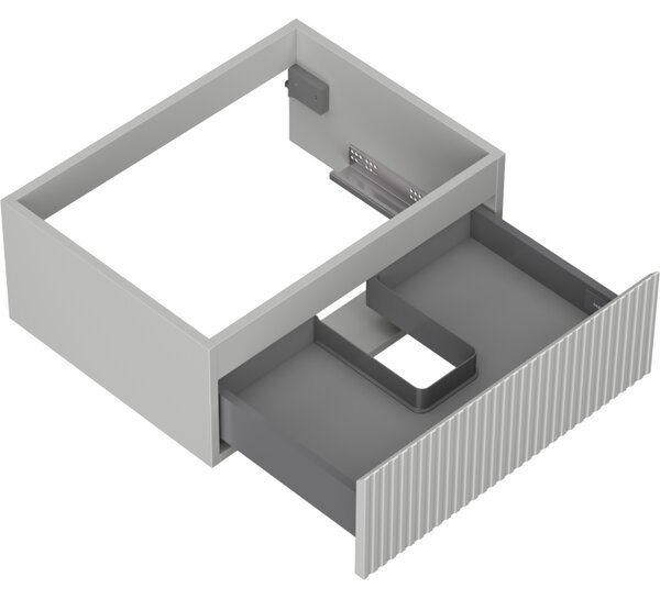 Mexen Rivel, mobilier baie 60 cm, 1 sertar, canelat, gri mat, 91A20-06023-1-BF62