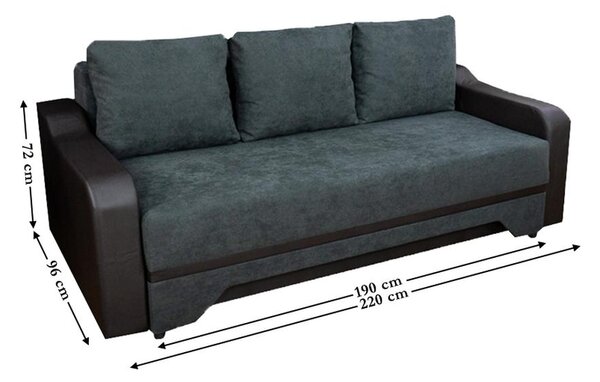 Canapea Extensibilă Royal Bonell Mini, Gri antracit