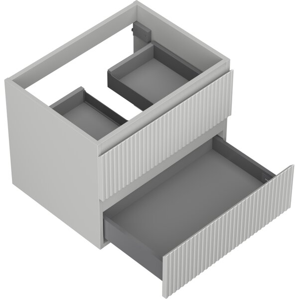 Mexen Rivel, mobilier baie 60 cm, 2 sertare, canelat, gri mat, 91A20-06047-2-BFF62