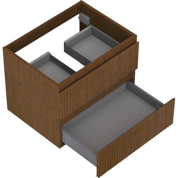 Mexen Rivel, mobilier baie 60 cm, 2 sertare, canelat, nuc, 91A20-06047-2-BFF86
