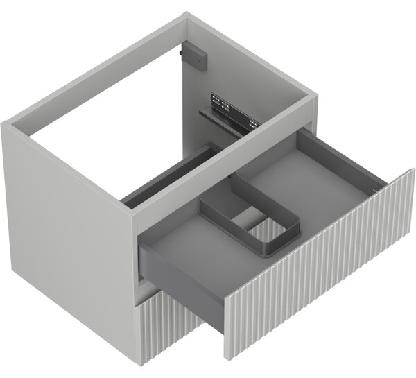 Mexen Rivel, mobilier baie 60 cm, 2 sertare, canelat, gri mat, 91A20-06047-2-BFF62