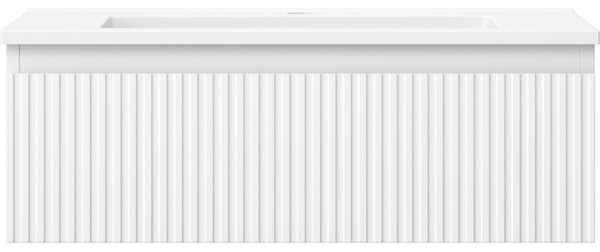 Mexen Rivel, mobilier de baie 70 cm cu lavoar Otis, 1 sertar, canelat, alb mat, 91A20-07023-1-BF01-W18M01