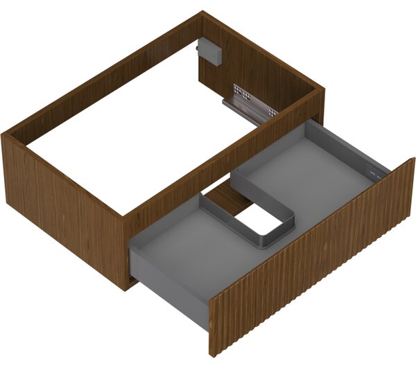 Mexen Rivel, mobilier baie 70 cm, 1 sertar, canelat, nuc, 91A20-07023-1-BF86