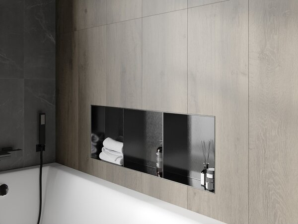 Mexen X-Wall-NR, raft încastrat fără flanșă 90 x 30 cm, grafit mat - 19E1903010S