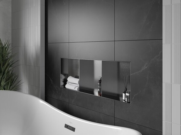 Mexen X-Wall-NR, raft încastrat fără flanșă 90 x 30 cm, grafit mat - 19E1903010S