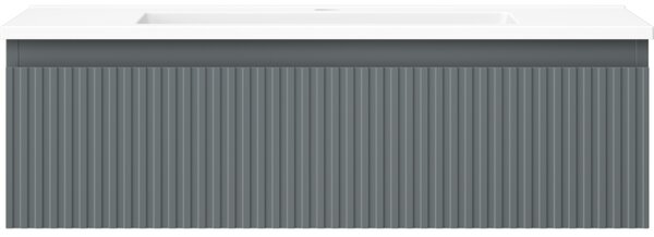 Mexen Rivel, mobilier baie 80 cm cu lavoar Otis, 1 sertar, canelat, grafit mat/alb mat, 91A20-08023-1-BF66-W18M01