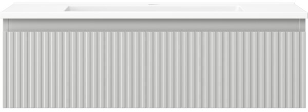 Mexen Rivel, mobilier de baie 80 cm cu lavoar Otis, 1 sertar, canelat, gri mat/alb, 91A20-08023-1-BF62-W18M01