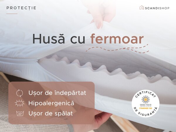 Saltea spuma DELUXE 80 x 200 cm Protectie saltea: Incluzind protectia de saltea