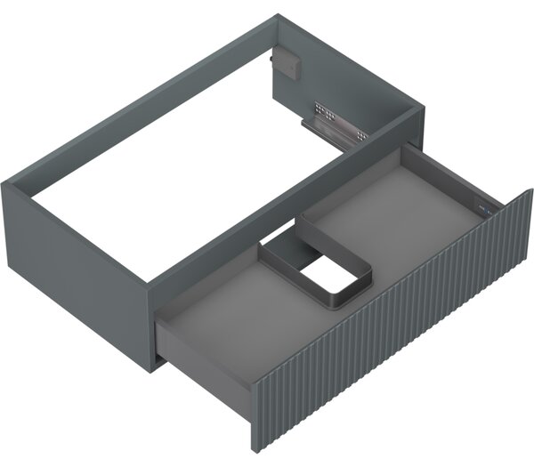 Mexen Rivel, mobilier baie 80 cm, 1 sertar, canelat, grafit mat, 91A20-08023-1-BF66