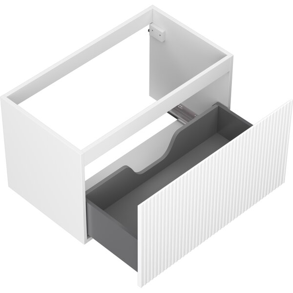 Mexen Rivel, mobilier baie 80 cm, 1 sertar, canelat, alb mat, 91A20-08047-1-BF01