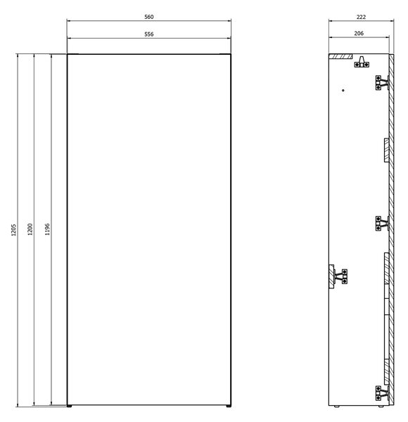 Cersanit Larga construcția cadru 56x22.2x120.5 cm antracit S164-028