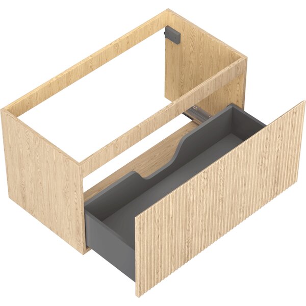 Mexen Rivel, mobilier baie 90 cm, 1 sertar, canelat, stejar, 91A20-09047-1-BF81