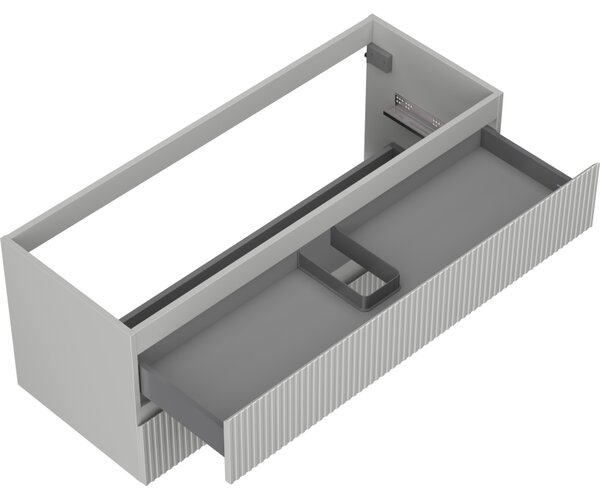 Mexen Rivel, mobilier baie sub chiuvetă 120 cm, 2 sertare, canelat, gri mat, 91A20-12047-2-BFF62
