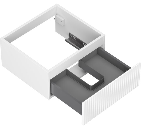 Mexen Rivel, mobilier de baie sub lavoar 50 cm, 1 sertar, canelat, alb mat, 91A20-05023-1-BF01