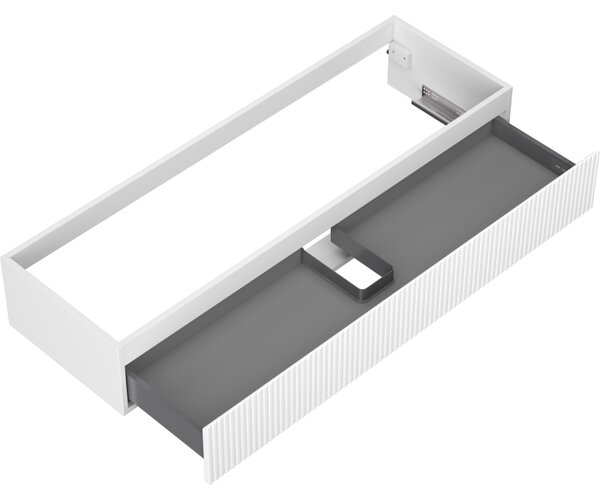 Mexen Rivel, mobilier de baie sub chiuvetă 140 cm, 1 sertar, canelat, alb mat, 91A20-14023-1-BF01