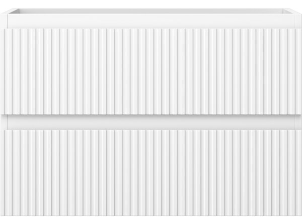 Mexen Rivel, mobilier de baie sub lavoar 70 cm, 2 sertare, canelat, alb mat, 91A20-07047-2-BFF01