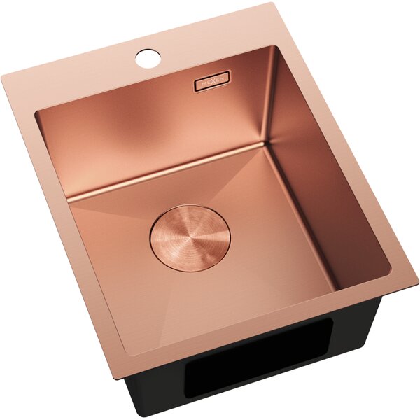 Chiuvetă Mexen Solix, din oțel inoxidabil cu 1 compartiment, 400 x 500 mm, cupru periat, 6406401000-65