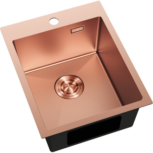 Chiuvetă Mexen Solix, din oțel inoxidabil cu 1 compartiment, 400 x 500 mm, cupru periat, 6406401000-65