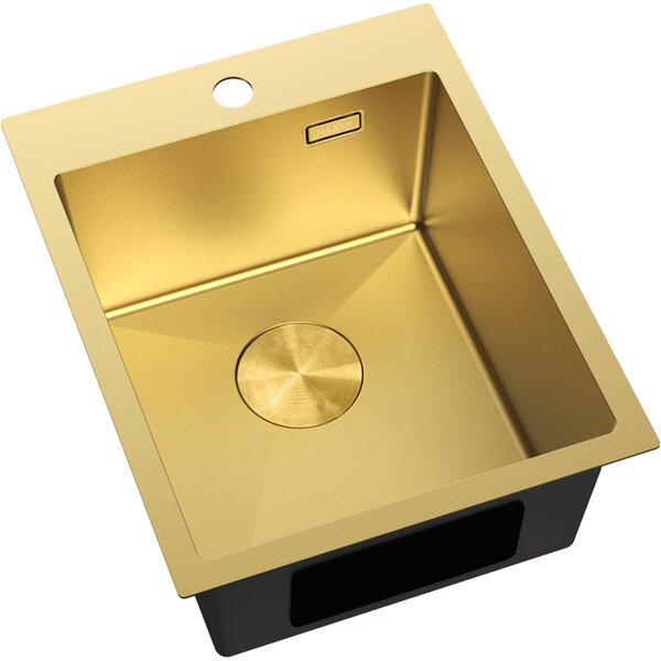 Chiuvetă Mexen Solix, din oțel inoxidabil cu 1 compartiment, 400 x 500 mm, auriu periat, 6406401000-55