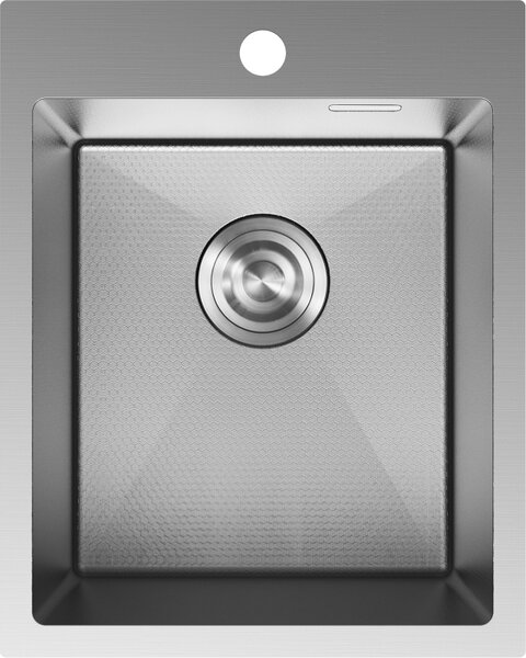 Chiuvetă Mexen Solix, din oțel inoxidabil cu 1 compartiment, 400 x 500 mm, oțel periat, model fagure, 6406401000-01HC