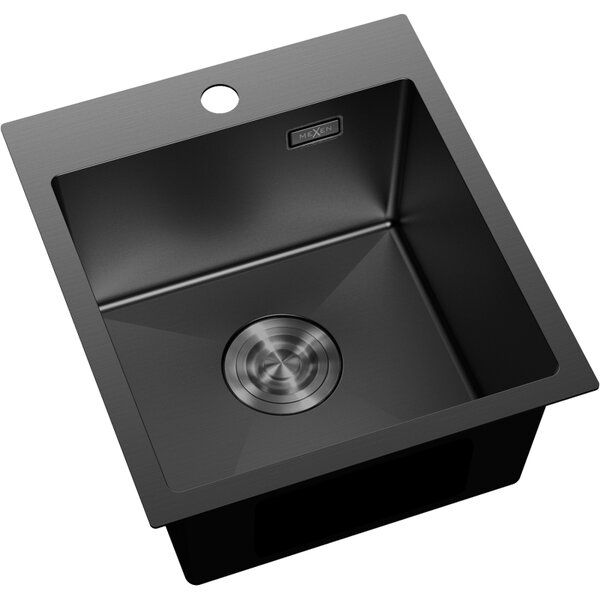 Chiuvetă Mexen Solix, din oțel inoxidabil cu 1 compartiment, 400 x 450 mm, neagră, 6401401000-70