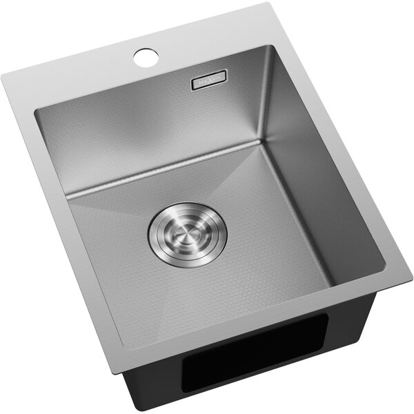 Chiuvetă Mexen Solix, din oțel inoxidabil cu 1 compartiment, 400 x 500 mm, oțel periat, model fagure, 6406401000-01HC