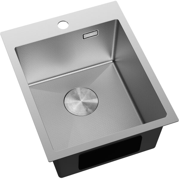 Chiuvetă Mexen Solix, din oțel inoxidabil cu 1 compartiment, 400 x 500 mm, oțel periat, model fagure, 6406401000-01HC