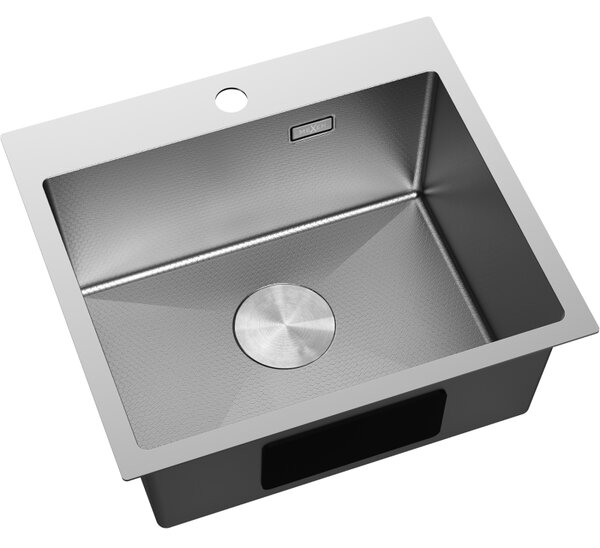 Chiuvetă Mexen Solix, din oțel inoxidabil cu 1 compartiment, 500 x 450 mm, oțel periat, model fagure, 6402501000-01HC