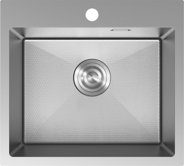 Chiuvetă Mexen Solix, din oțel inoxidabil cu 1 compartiment, 500 x 450 mm, oțel periat, model fagure, 6402501000-01HC