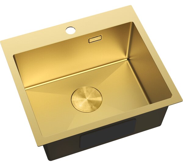 Chiuvetă Mexen Solix, din oțel inoxidabil cu 1 compartiment, 500 x 450 mm, auriu periat, 6402501000-55