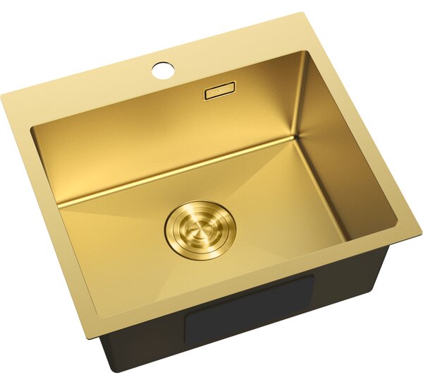 Chiuvetă Mexen Solix, din oțel inoxidabil cu 1 compartiment, 500 x 450 mm, auriu periat, 6402501000-55