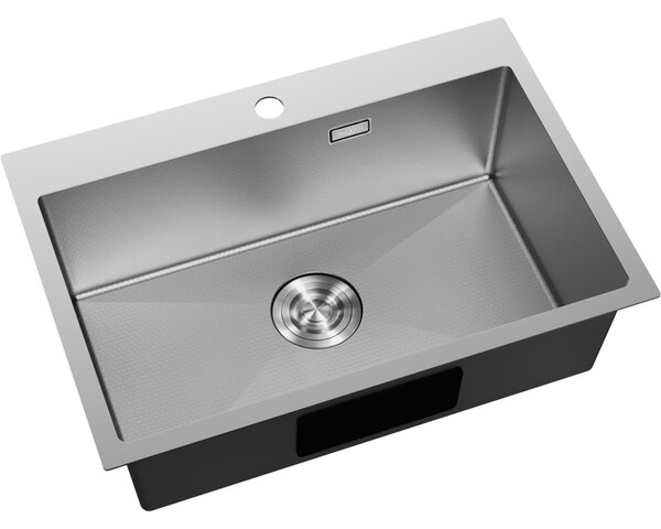 Chiuvetă Mexen Solix, din oțel inoxidabil cu 1 compartiment, 650 x 450 mm, oțel periat, model fagure, 6403651000-01HC