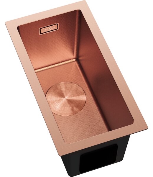 Chiuvetă Mexen Trixo, din oțel inoxidabil cu 1 cuvă, 230 x 440 mm, cupru periat, model fagure, 6411221000-65HC