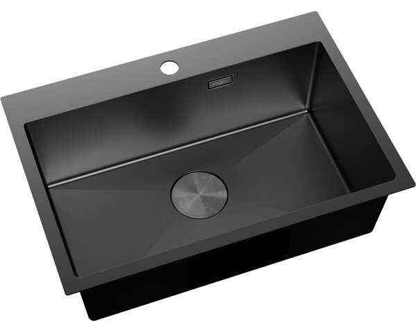 Chiuvetă Mexen Solix, din oțel inoxidabil cu 1 compartiment, 650 x 450 mm, neagră, 6403651000-70