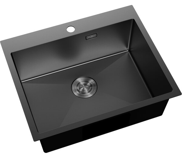 Chiuvetă Mexen Solix, din oțel inoxidabil cu 1 compartiment, 600 x 500 mm, neagră, 6408601000-70